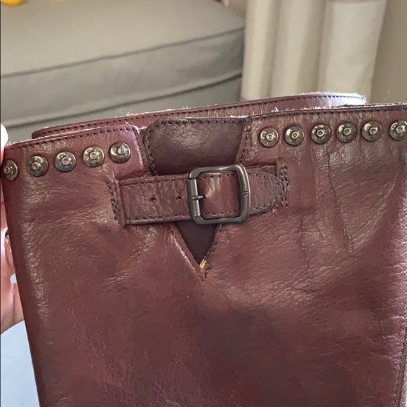 FRYE Women's Jenna Studded Tall Boot Dark Brown - Picture 7 of 8